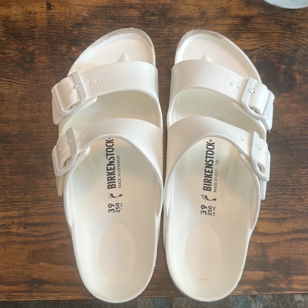 Birkenstock White Arizona Eva Sandals Size 39